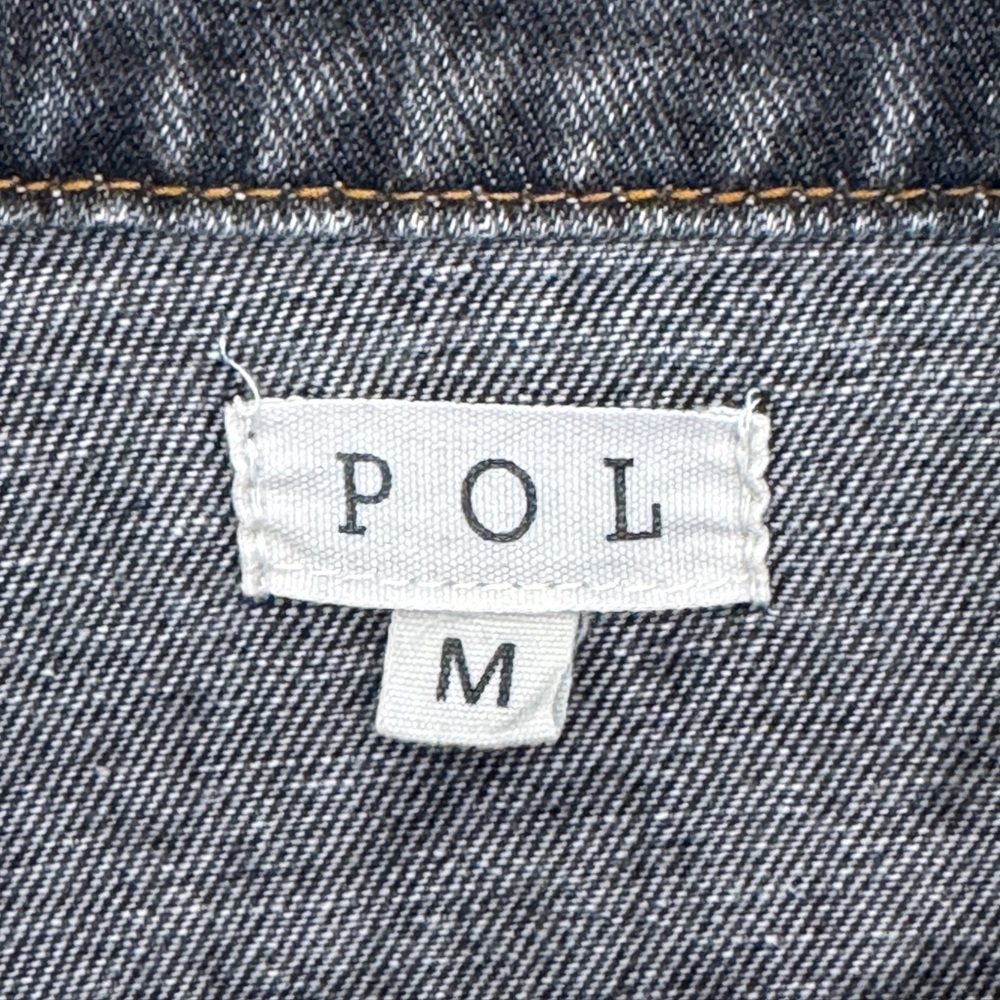 POL Black Denim Jacket with Embellished Heart Cutout Back - Picture 3 of 10